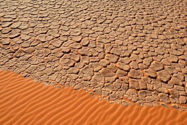 Cracked Mud Patterns Playa Tassili Ajjer National Park Unesco World — Foto de Stock