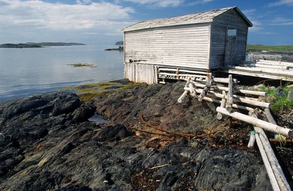 Kabina Rybacka Lanse Aux Meadows Nowa Fundlandia — Zdjęcie stockowe