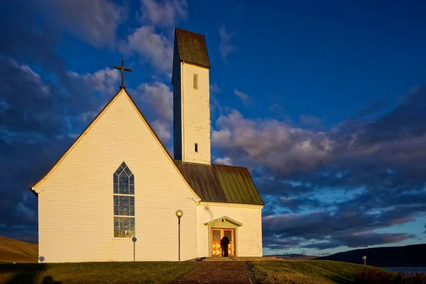 Wooden Church Saurbr Hvalfjrur Hvanneyri Mosfellsb Iceland Europe — Foto de Stock