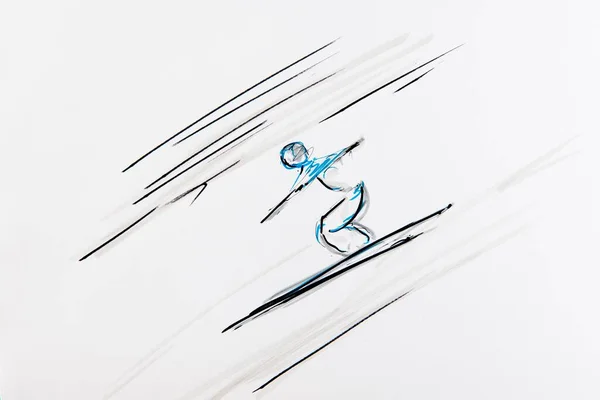 Drawing Ski Jumping Artist Gerhard Kraus Kriftel — ストック写真