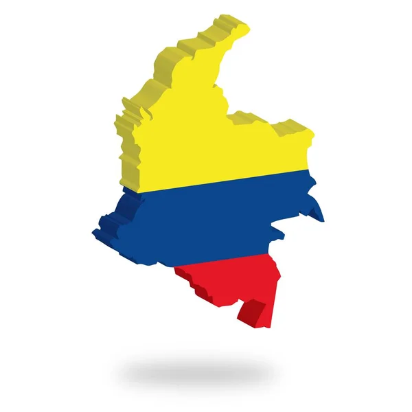 Shape National Flag Colombia Levitating Computer Graphics — стоковое фото