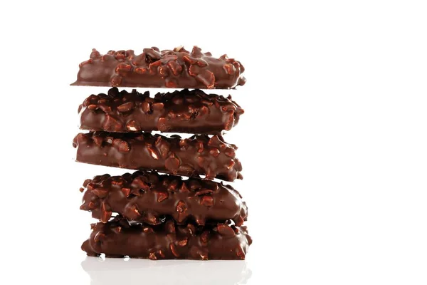Chocolate Nut Covered Biscuits — Stock Photo, Image