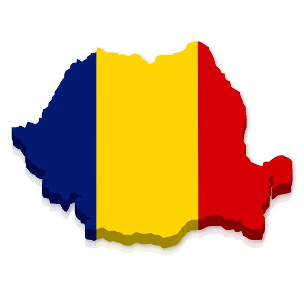 Outline Flag Romania — 스톡 사진