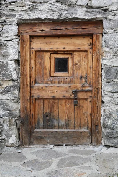 Wooden Door Closed Close View — Fotografia de Stock