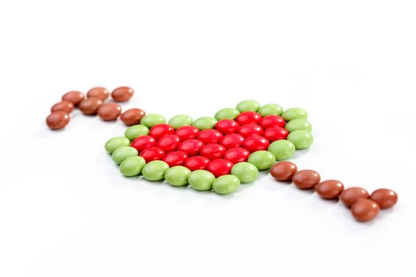 Heart Shape Made Coloured Chocolate Drops — Stock Fotó