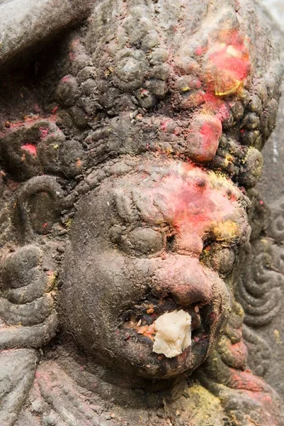 Индуистская Статуя Сваямбхунат Темпель Катманду Непал Азия — стоковое фото