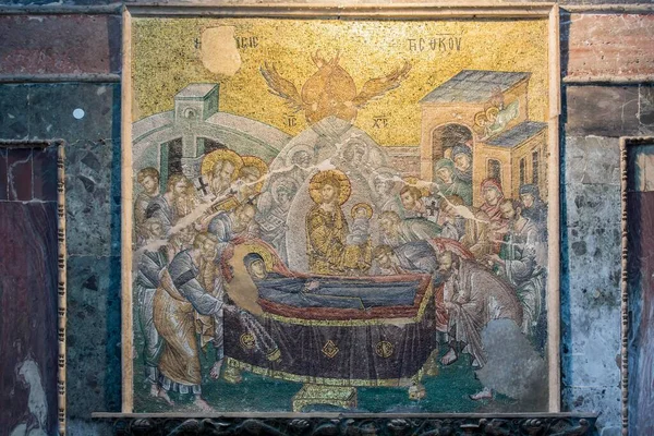 Istanbul Turkey May 2014 Mosaic Scness Death Virgin Chora Church — Stock Photo, Image