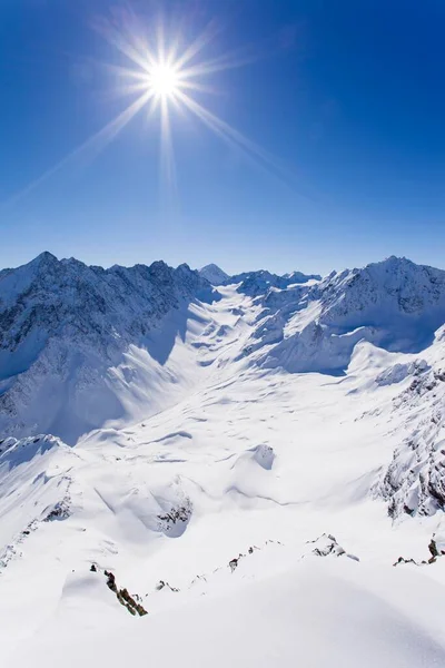 Blick Vom Gipfel Der Schöntalspitze Auf Die Stubaier Alpen Stubaier — Stockfoto