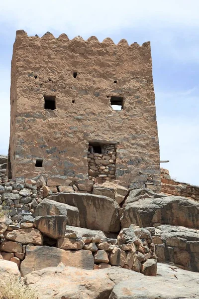 Historic ruins of the village of Al Hajir, Jebel Shams, Al Hajar Mountains, Al Hajir, Ad Dakhiliyah, Oman, Asia