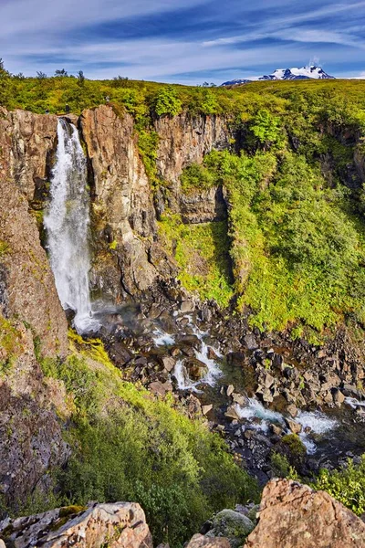 Waterfall Hundafoss Skaftafell Austurland Iceland Europe — Stockfoto