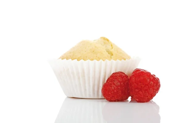 Muffin Raspberries Close View — Foto Stock