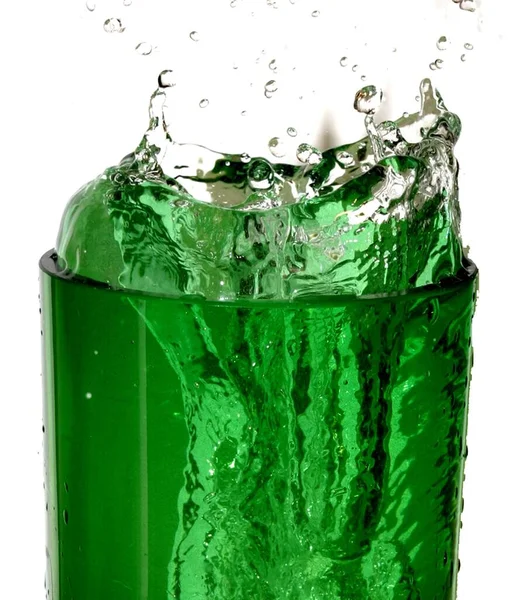 Splashing Water Green Bowl — Stock Photo, Image