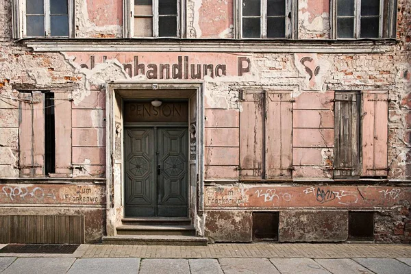 Dilapidated Building Front Stralsund Mecklenburg Western Pomerania Germany Europe — стоковое фото