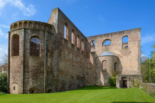 Geruïneerde Abdij Romaanse Basiliek 1144 Klooster Hersfeld Luther Site Bad — Stockfoto