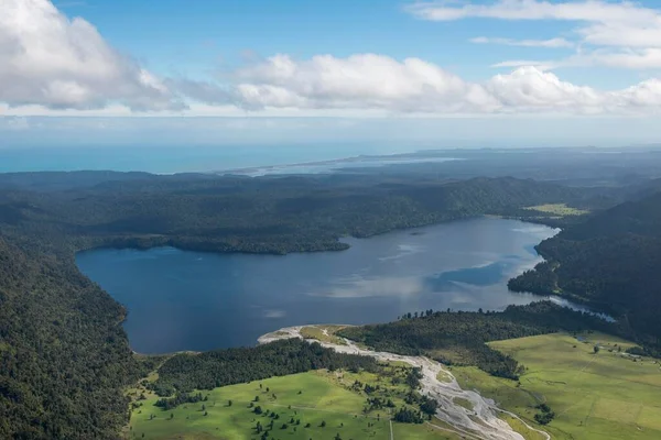 Mapourika Gölü Batı Kıyısı Southland Yeni Zelanda Okyanusya — Stok fotoğraf
