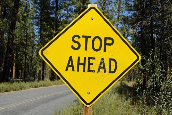 Stop ahead, stop sign, American road sign