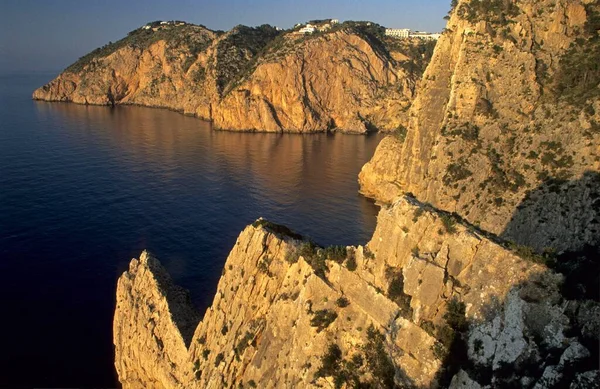 Rock Cliffs Northwest Coast Ibiza Island — стоковое фото