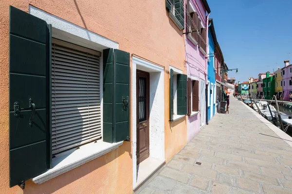 Kolorowe Domy Burano Wenecja Włochy Europa — Zdjęcie stockowe