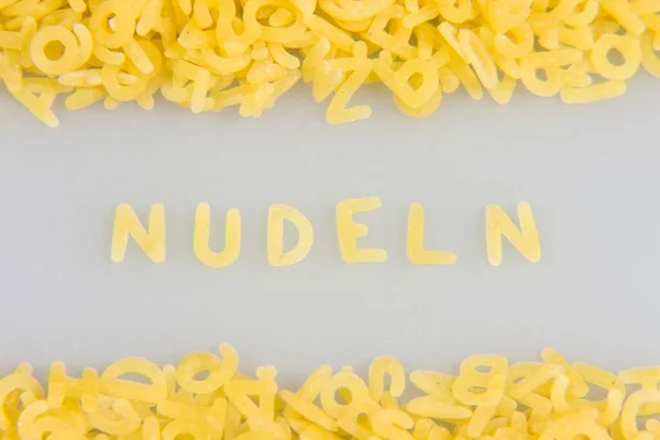Nudeln Noodles Written Noodle Letters Pasta Alphabet — Stock Photo, Image