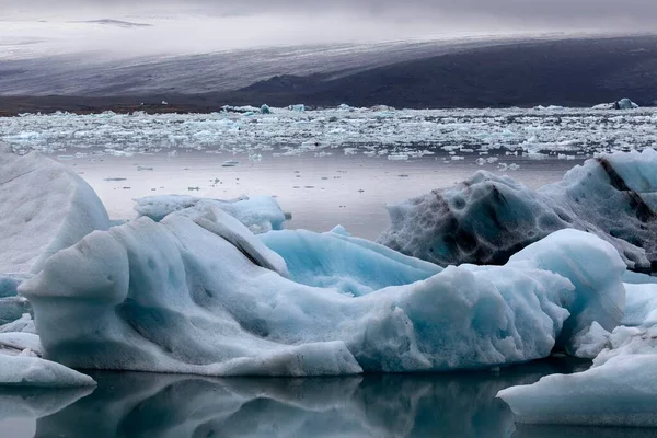 Ice Icebergs Jkulsrln Glacial Lake Lagoon Iceland Europe — Stock Fotó