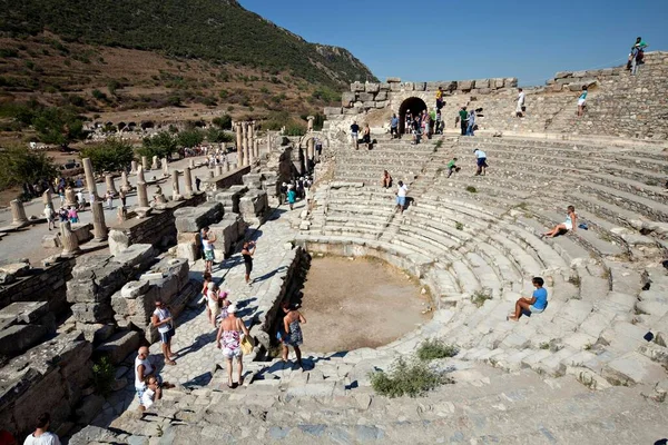 People Visit Odeion City Ephesus Odeion Ancient Building Ephesus Izmir — Photo