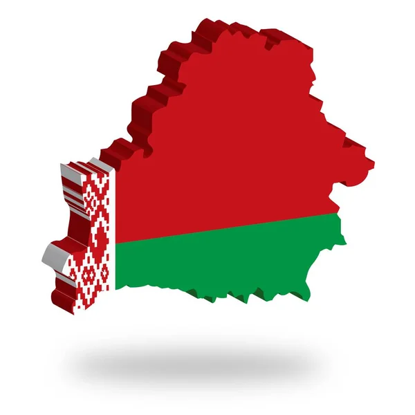 Shape National Flag Republic Belarus Levitating Computer Graphics — стоковое фото