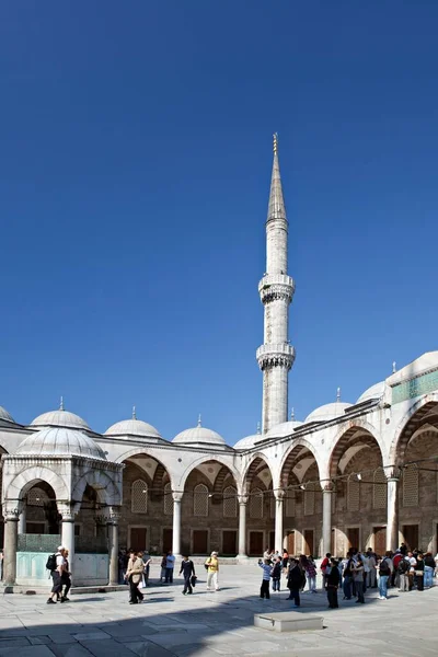 Pessoas Visitam Mesquita Sultan Ahmet Mesquita Sultan Ahmet Turco Sultanahmet — Fotografia de Stock