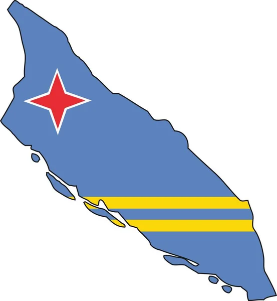 Aruba Flag Outline North America — 图库照片