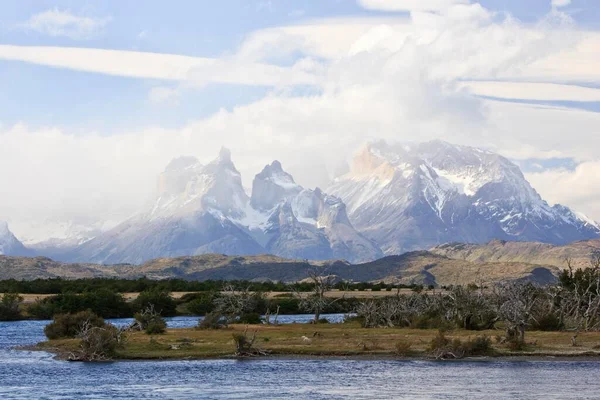 View Cuernos Del Paine Granite Mountains Torres Del Paine National — Stock Photo, Image