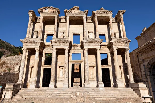 Die Bibliothek Des Celsus Ist Ein Antikes Gebäude Ephesus Izmir — Stockfoto