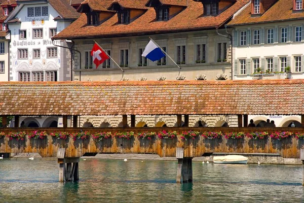 Kapellbruecke Lucerne Sviçre Avrupa — Stok fotoğraf