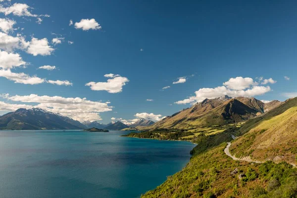 Lake Wakatipu Vista Das Montanhas Parque Nacional Mount Aspiring Perto — Fotografia de Stock