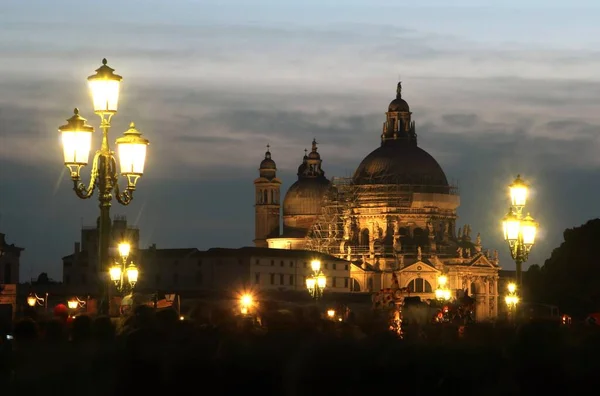 Construction Work Church Night Venice Italy Europe — ストック写真