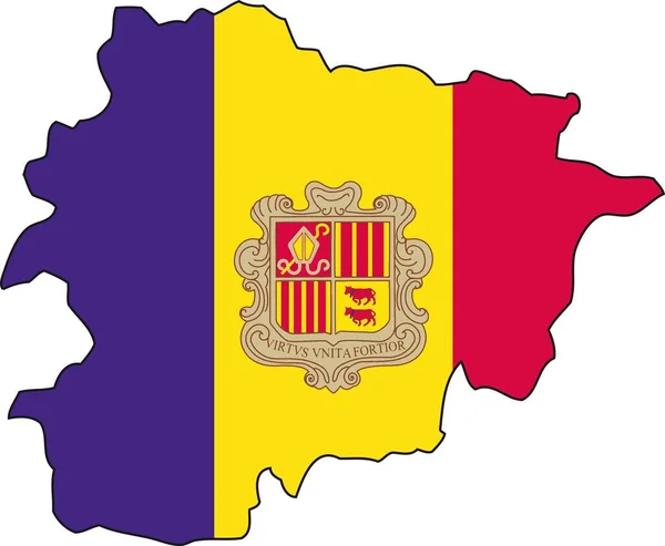 Andorra Flag Outline Color Illustration — Stock Fotó