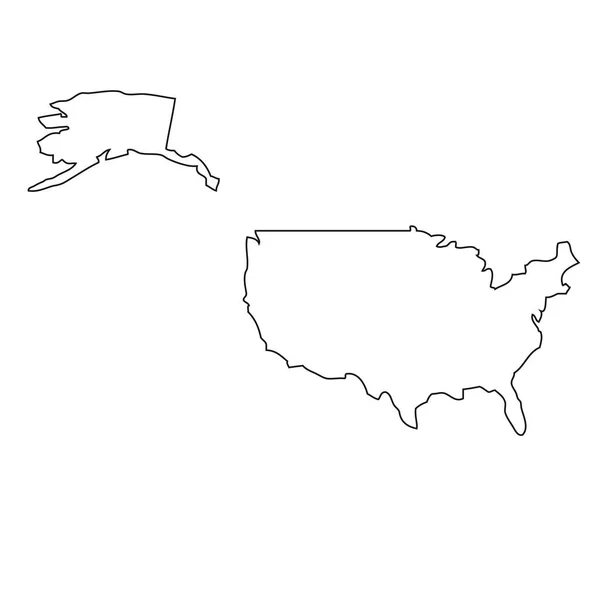 Outline Map Usa — Foto Stock