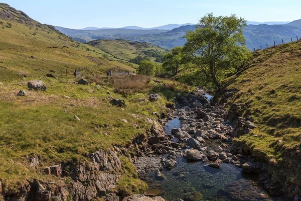 Mountain Stream Honister Pass Borrowdale Lake District National Park Cumbria — 스톡 사진