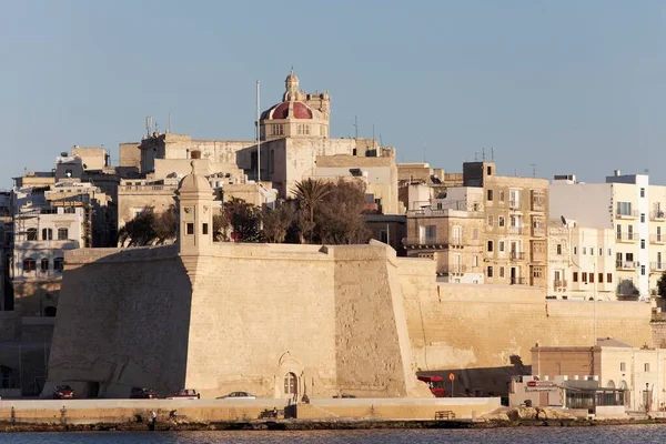 Senglea Con Puesto Guardia Vedette Las Tres Ciudades Malta Europa — Foto de Stock