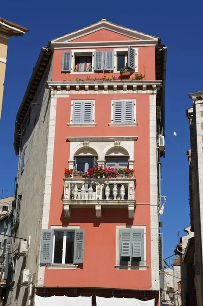 Corner House Old Town Rovinj Isztria Horvátország Európa — Stock Fotó