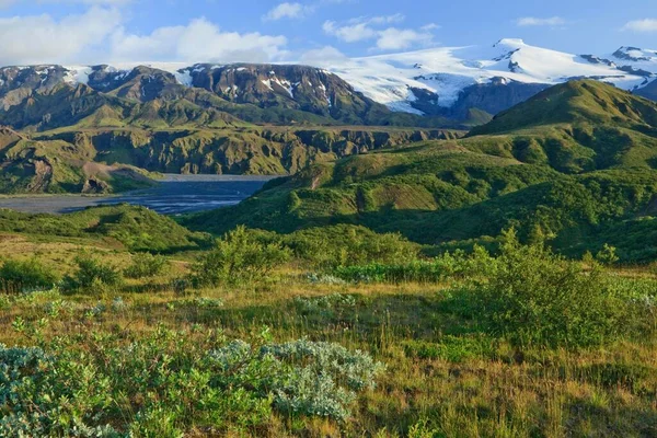 Paisagem Montanha Geleira Eyjafjallajoekull Borsmoerk Islândia Europa — Fotografia de Stock