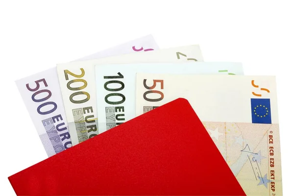 Portafoglio Bancario Con Banconote Euro — Foto Stock