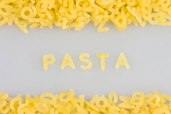 Pasta Written Noodle Letters Pasta Alphabet — Stock Photo, Image
