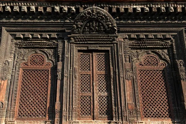 Okno Okno Pałac Durbar Square Bhaktapur Nepal Azja — Zdjęcie stockowe