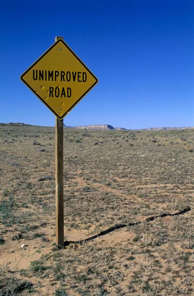 Segnale Avvertimento Cattiva Strada Utah Stati Uniti Nord America — Foto Stock