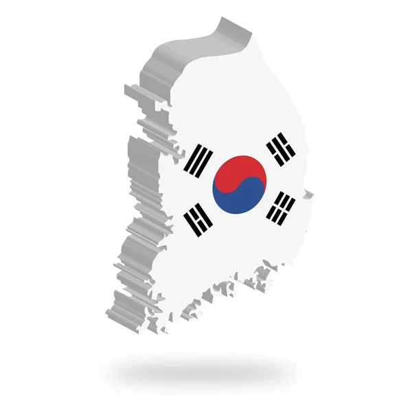 Forma Bandeira Nacional Coreia Sul Levitando Gráficos Computador — Fotografia de Stock