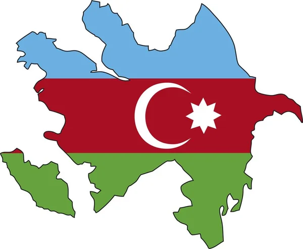 Azerbaijan Flag Isolated White Background - Stock-foto