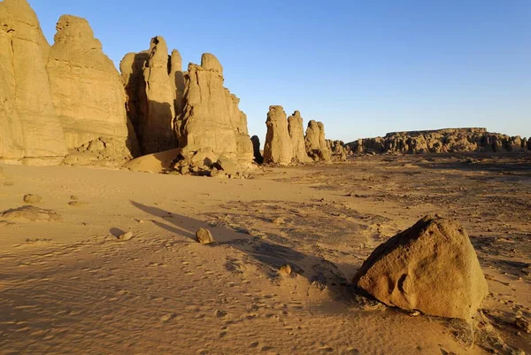 Rock Formation Ghessour Tassili Hoggar Wilaya Tamanrasset Algeria Sahara Africa — ストック写真