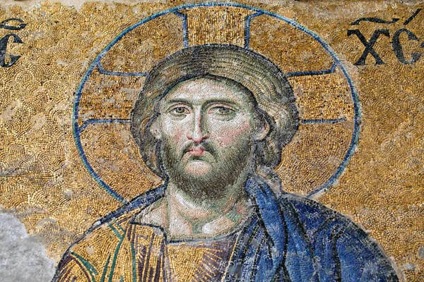 Christ Deesis Mosaic Століття Hagia Sophia Church Istanbul Turkey Asia — стокове фото