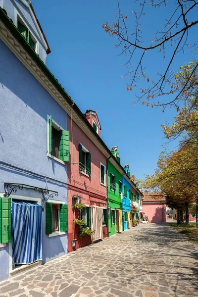 Casas Coloridas Burano Veneza Itália Europa — Fotografia de Stock