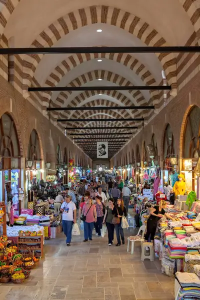 Turistler Yerliler Edirne Edirne Türkiye Asya Daki Alipasa Çarşısını Ziyaret — Stok fotoğraf