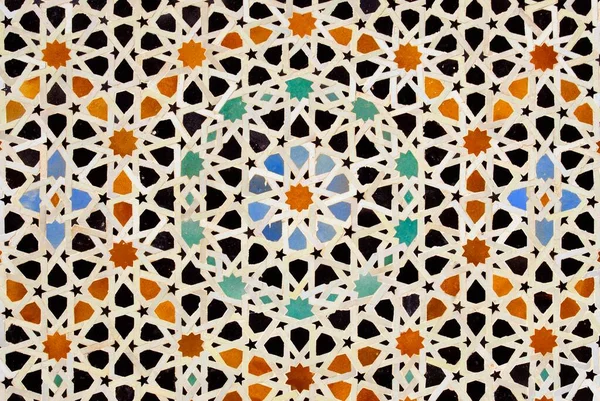 Szczegóły Mozaiki Bou Inania Medersa Medina Fez Bouanania Madrasa Maroko — Zdjęcie stockowe